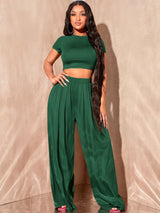Kotty Round Neck Short Sleeves Top & Palazzo