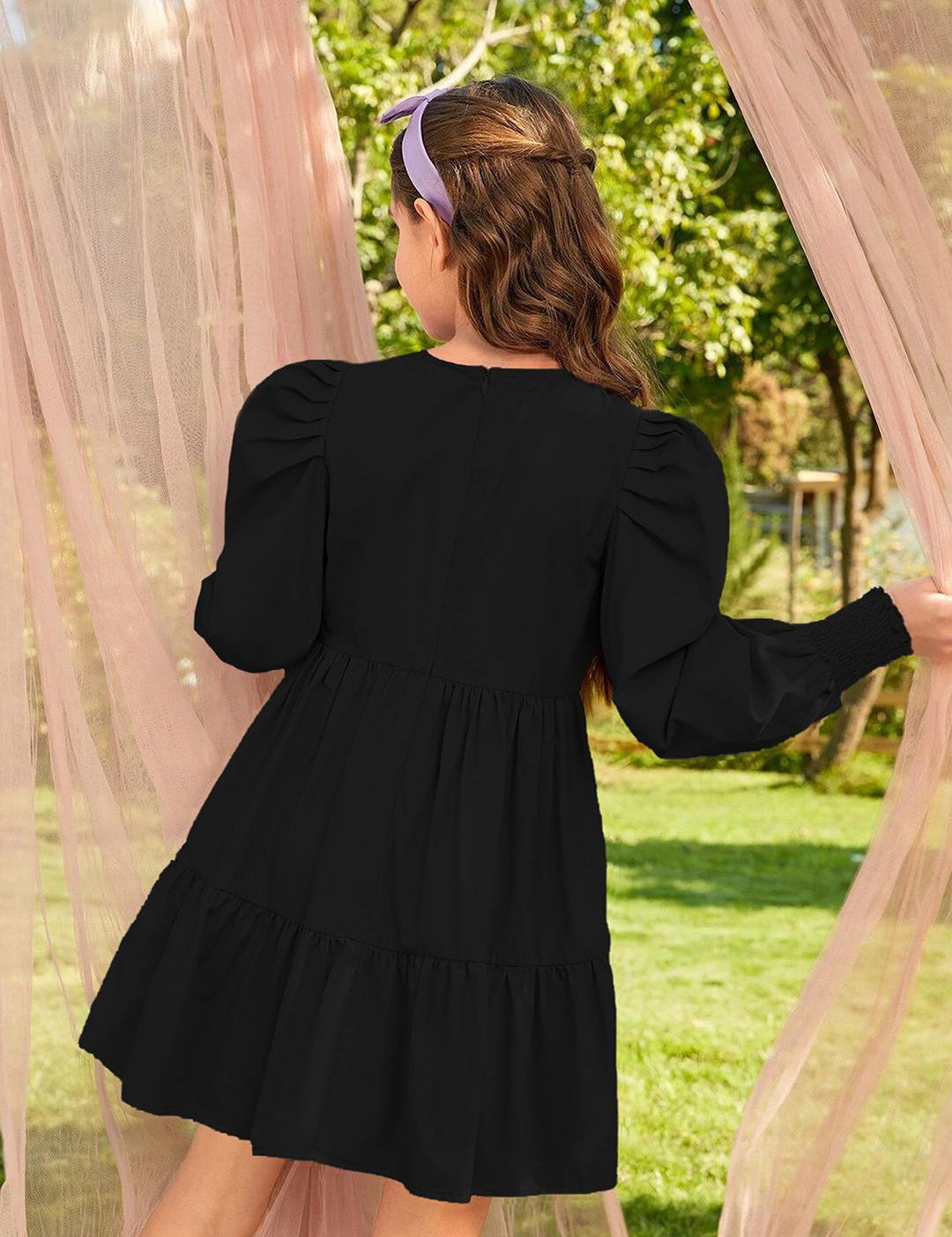 Kotty Puff Sleeve Fit & Flare Dress
