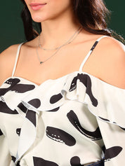 Kotty Women Abstract Printed Shoulder Straps  Top