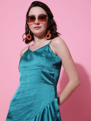 Kotty Women Solid A-Line Midi Dress