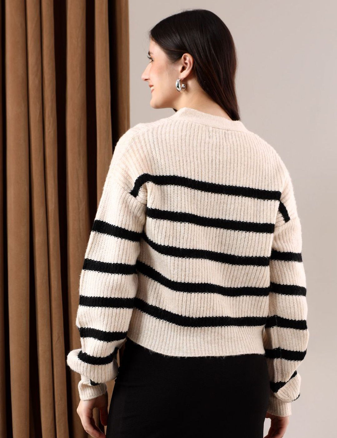 Kotty Women Striped Printed Cardigan