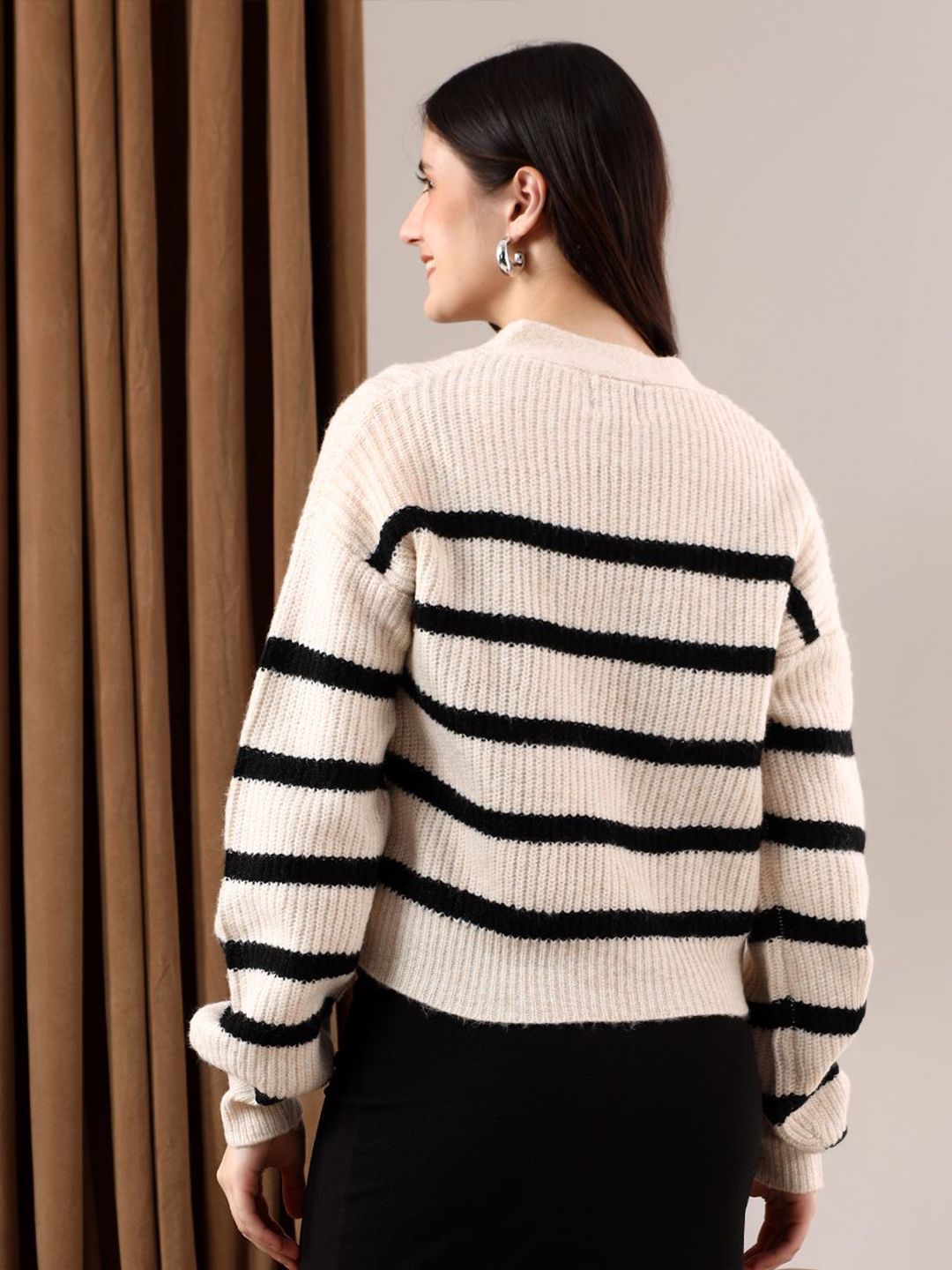 Kotty Women Striped Printed Cardigan