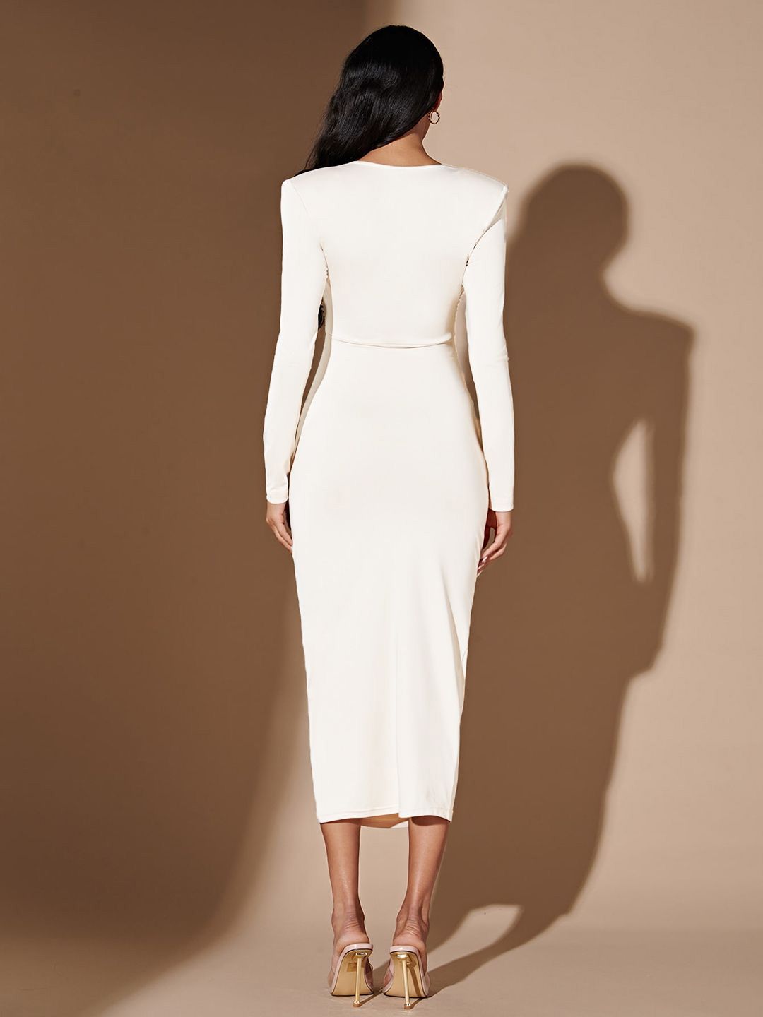 Kotty Women's V-Neck Bodycon Midi Dress