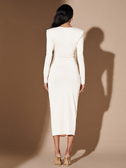 Kotty Women's V-Neck Bodycon Midi Dress