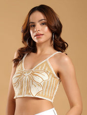 Kotty Embellished Cotton Crop Top