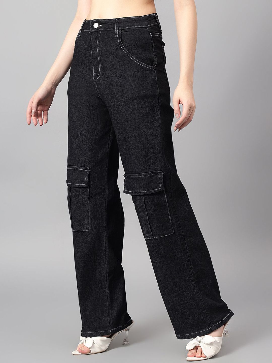 Kotty Women Straight Fit High-Rise Stretchable Jeans