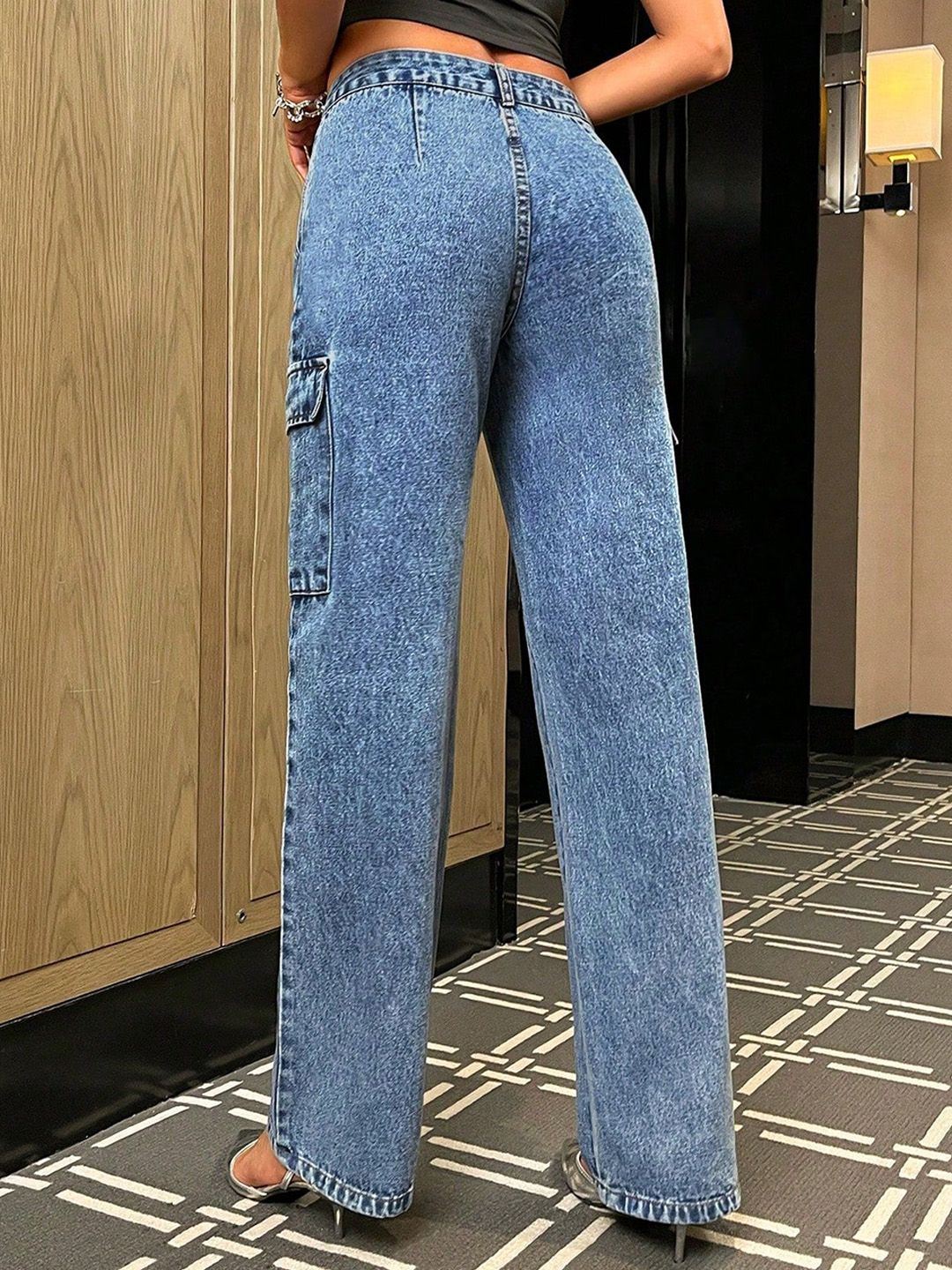 Kotty Women Cotton Straight Fit High-Rise Stretchable Jeans