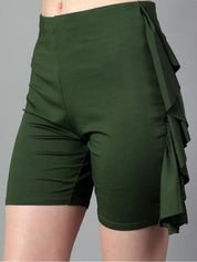 Kotty Green Shoulder Straps Sleeveless Top With Shorts