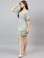 Kotty Women Animal Printed Batwing Sleeve A-Line Above Knee Dress