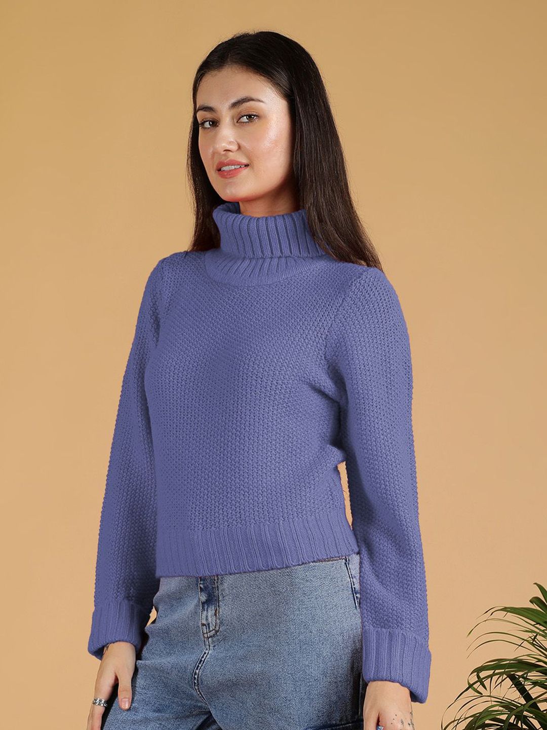Kotty Women Turtle Neck Cotton Pullover 