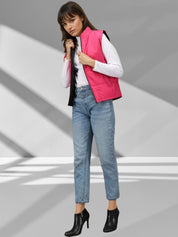 Kotty Women Stand Collar Solid Lightweight Gilet Jacket