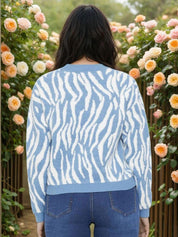 Kotty Women Printed Crop Pullover Sweater