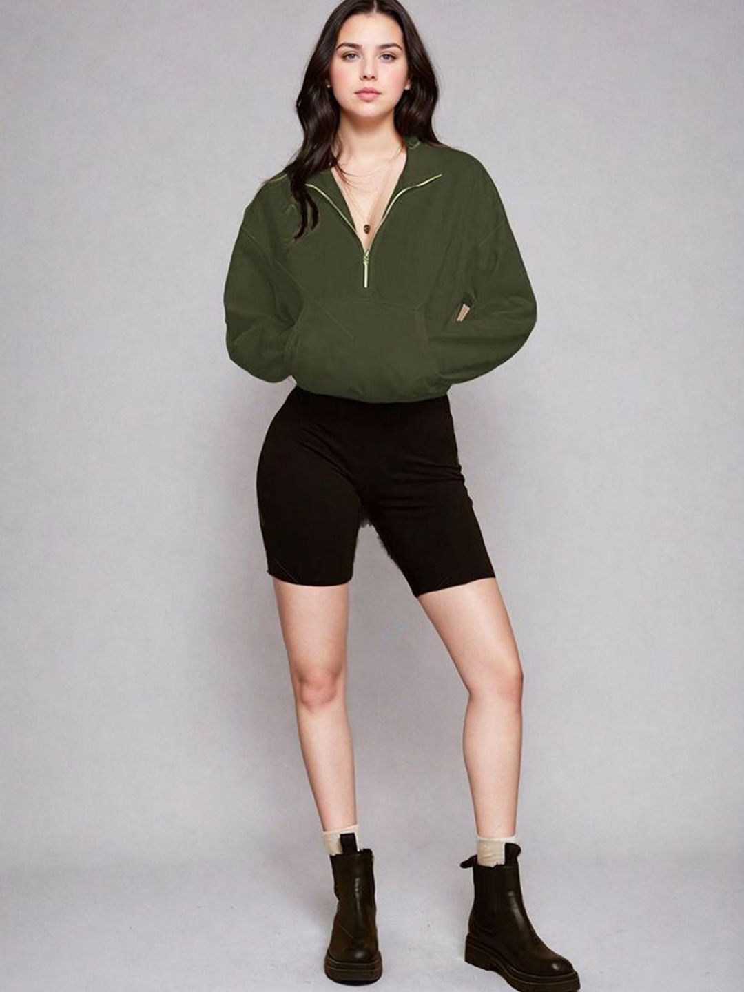 Kotty Women Shirt Collar Sweatshirt