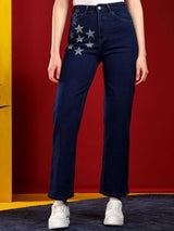 Kotty Women Cotton Jean Straight Fit High-Rise Stretchable Jeans