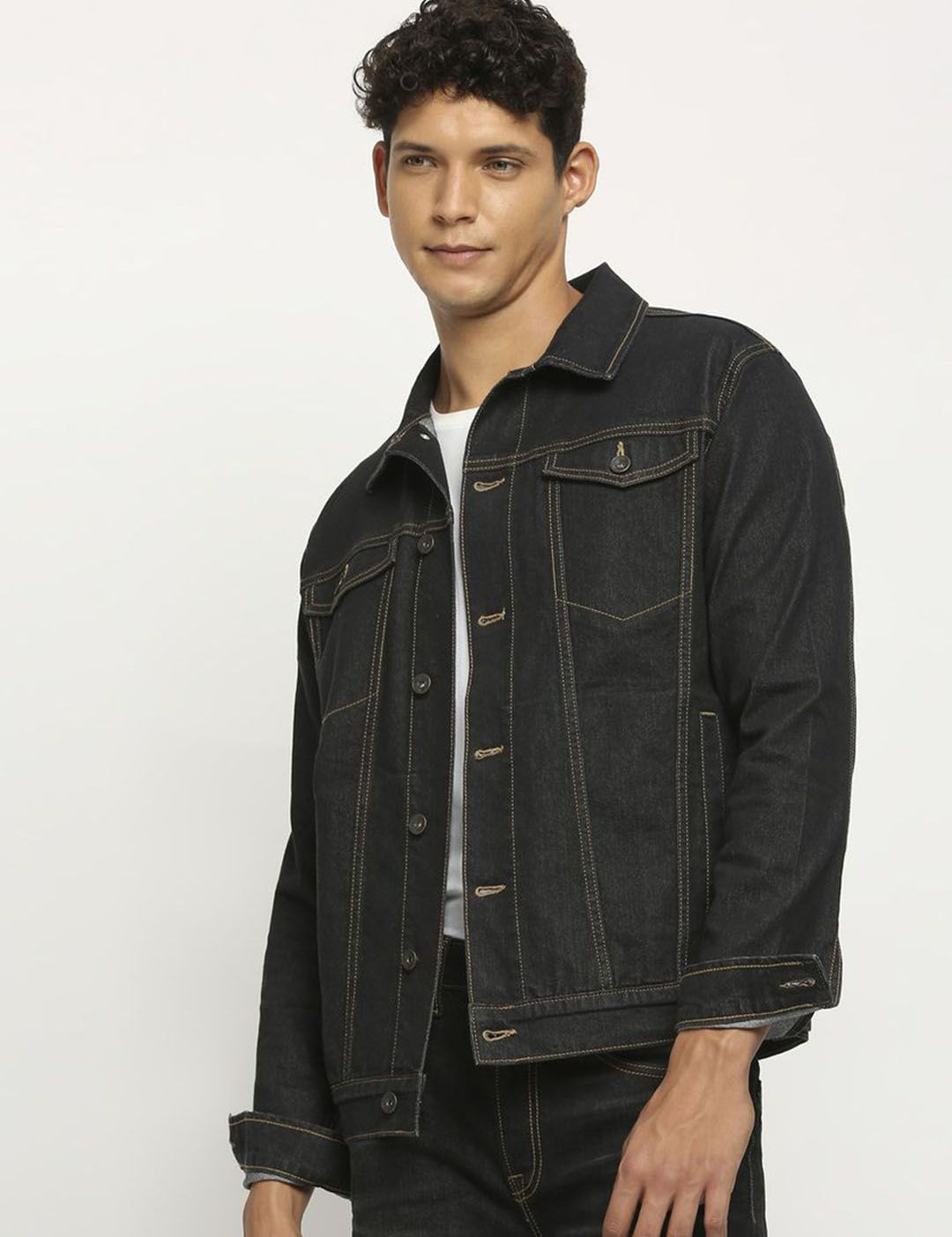 Kotty Men Insulator Denim Jacket with Patchwork