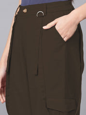 Kotty Women Relaxed High-Rise Easy Wash Cargos Trousers