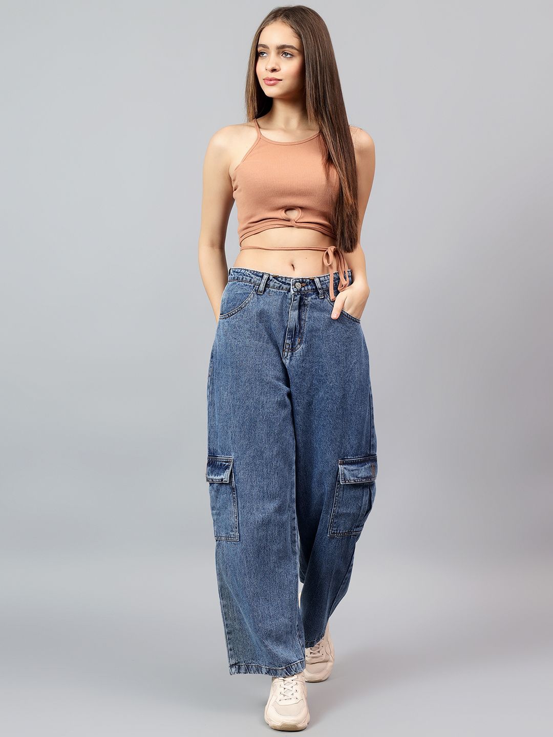 Kotty Women Straight Fit Mid-Rise Cotton Stretchable Jeans