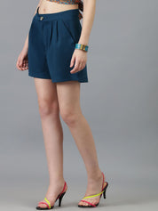 Kotty Women Solid High-Rise Regular Fit Shorts