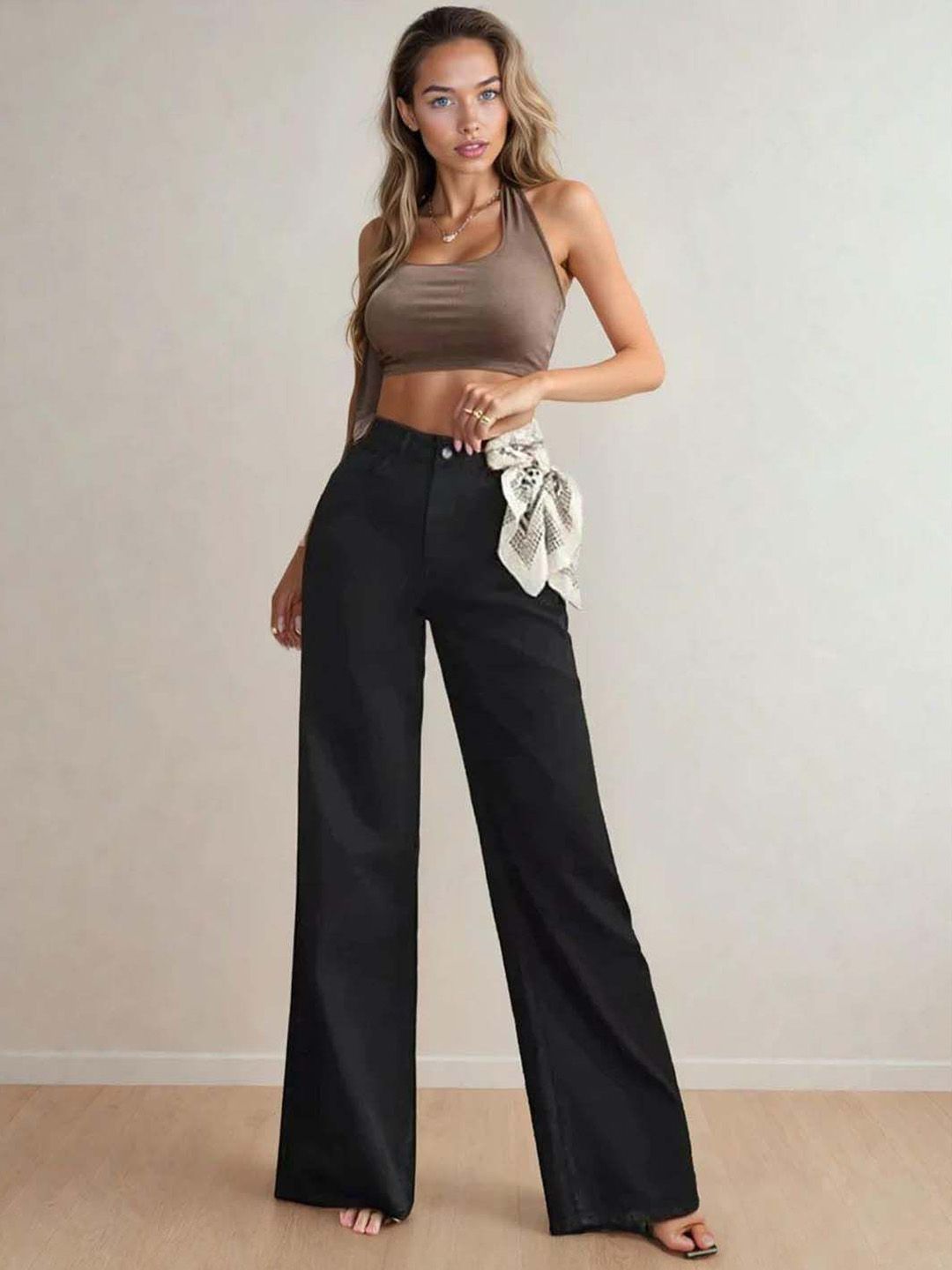Kotty Women Wide Leg High-Rise Stretchable Jeans