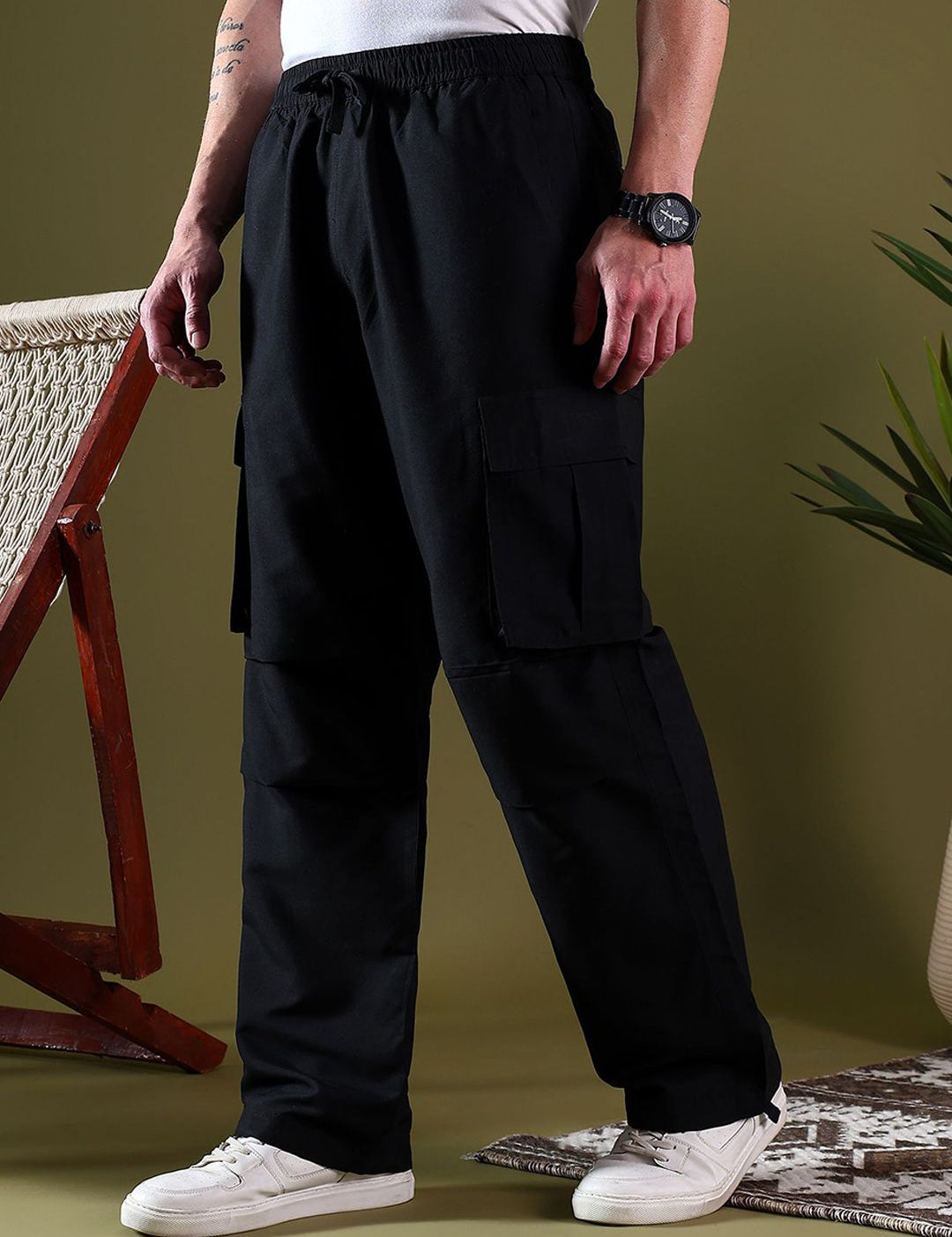 Kotty Men Relaxed Easy Wash Cargos Trousers