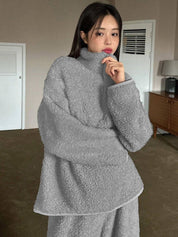 Kotty Women Solid Lapel Collar Night Suit