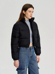 Kotty Women Black Crop Puffer Jacket