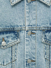 Kotty Men Spread Collar Washed Solid Denim Jacket