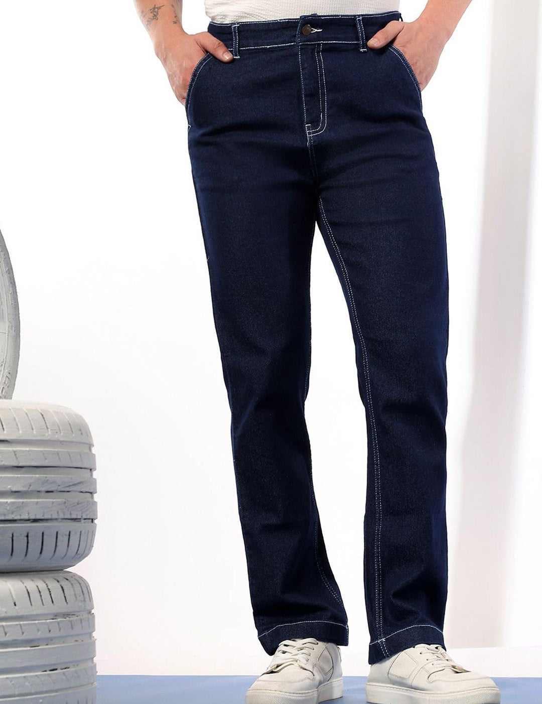 Kotty Men Comfort Regular Fit Mid-Rise Stretchable Jeans