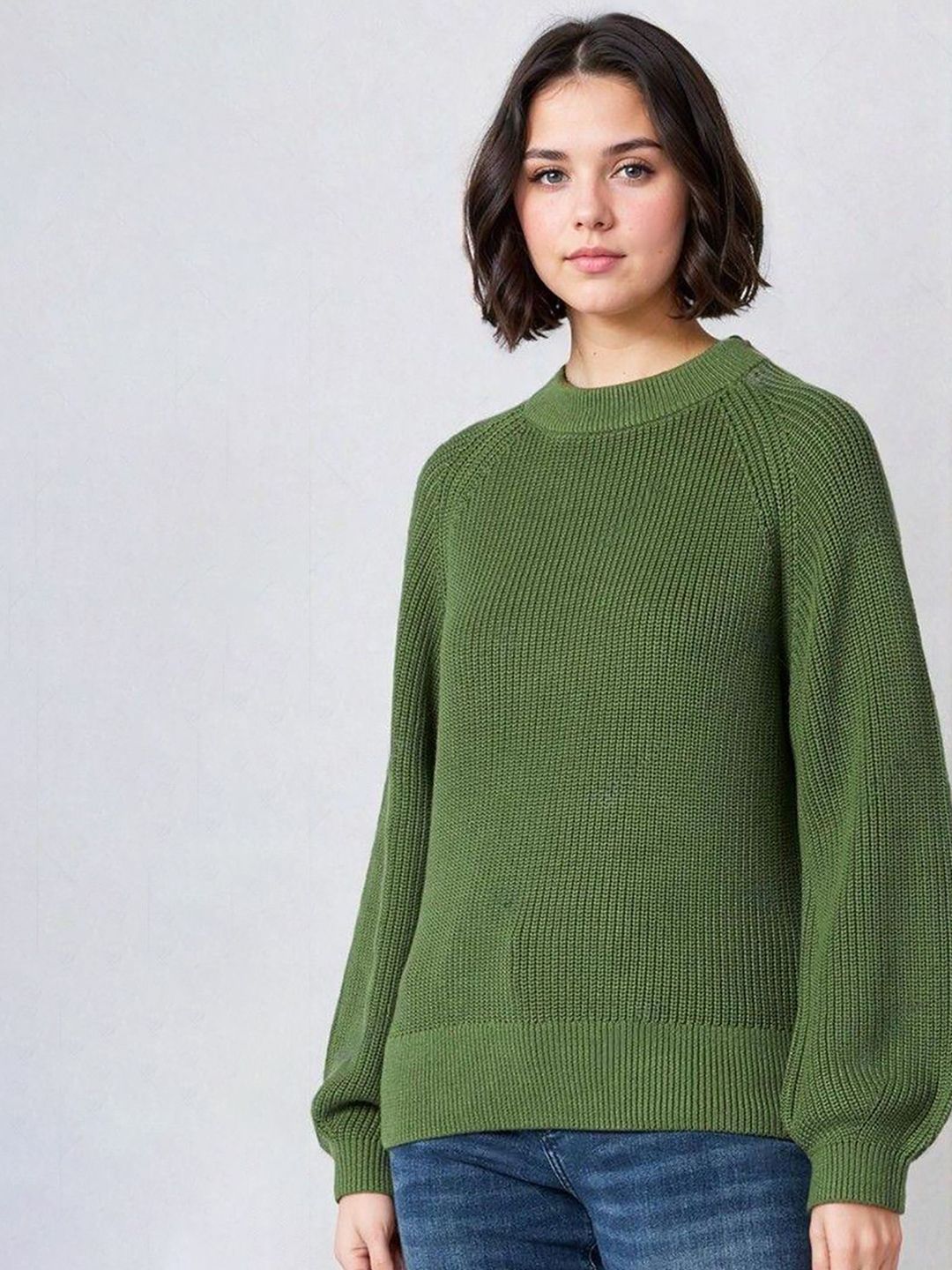 Kotty Women Self Design Long Sleeves Pullover Sweater 