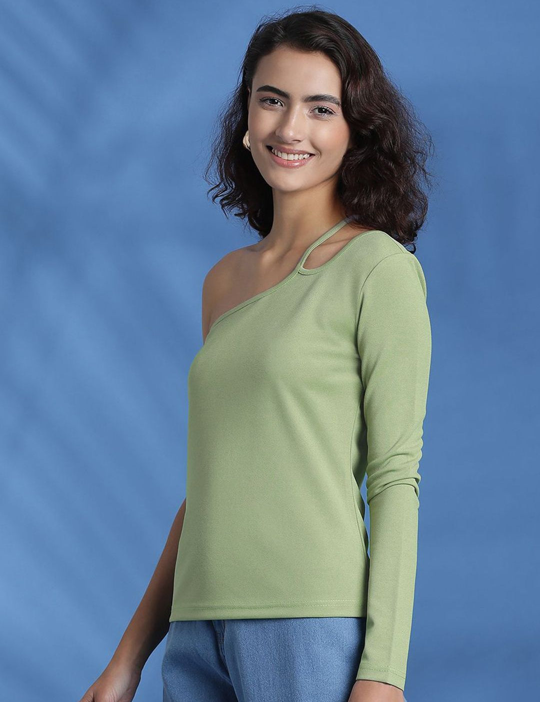 Kotty Women Solid One Shoulder Top