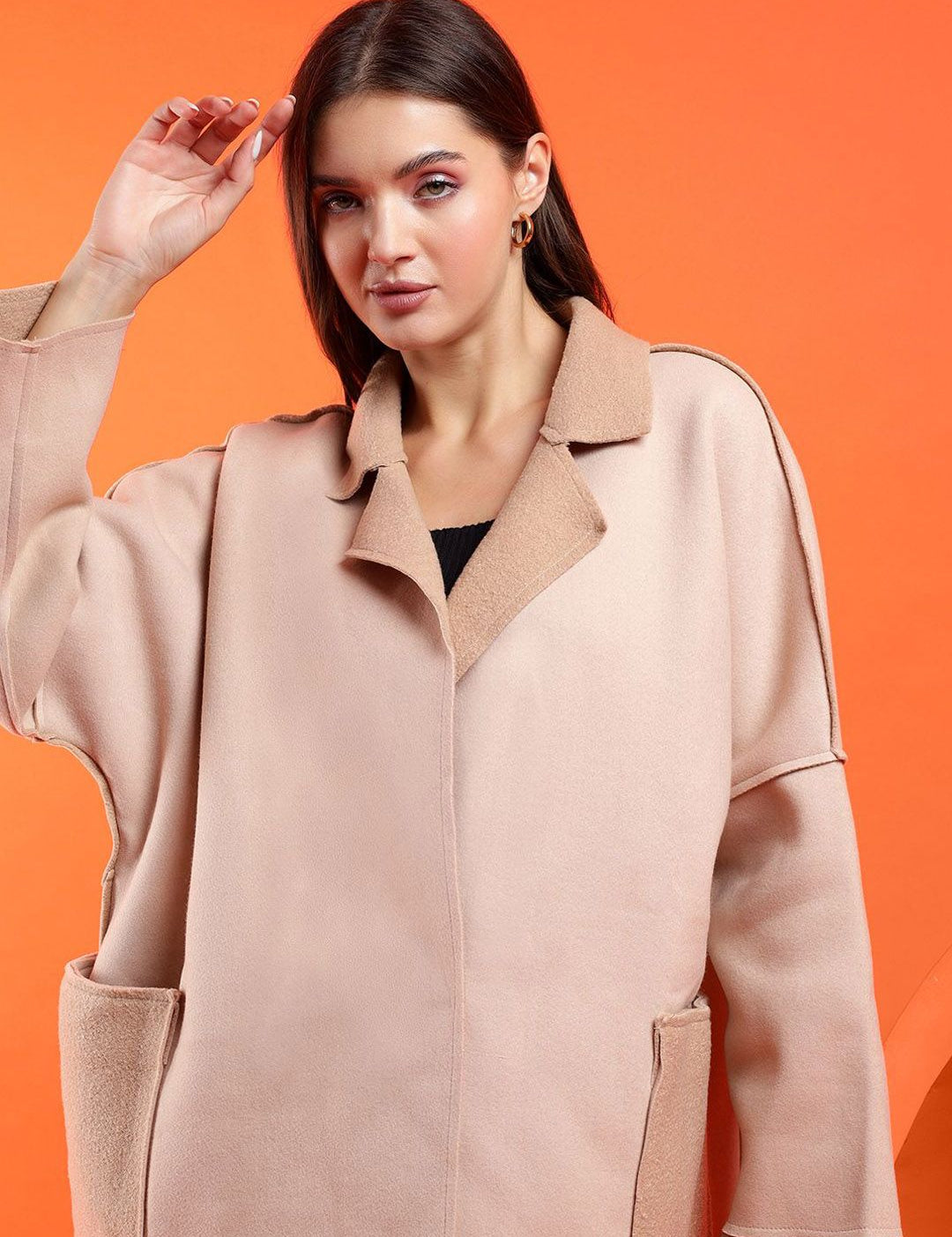 Kotty Women Notched Lapel Longline Overcoat