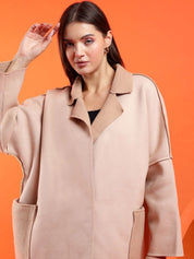 Kotty Women Notched Lapel Longline Overcoat