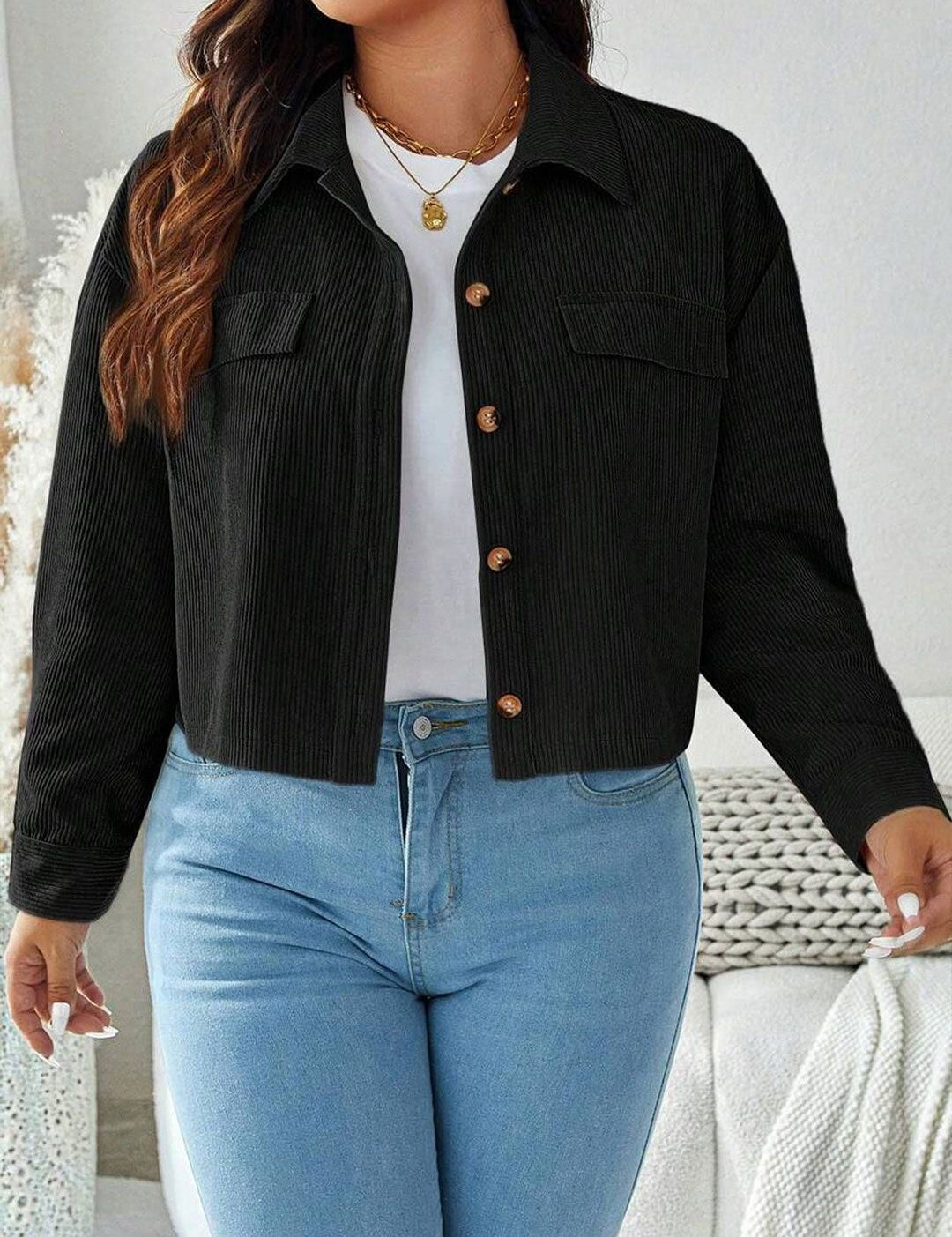 CURVE BY KOTTY Women Solid Spread Collar Regular Fit Casual Shirt