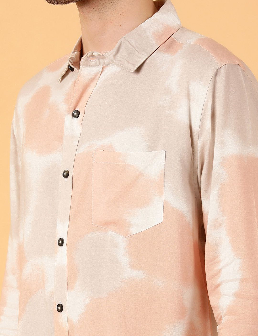 Kotty Men Relaxed Spread Collar Graphic Printed Cotton Casual Shirt