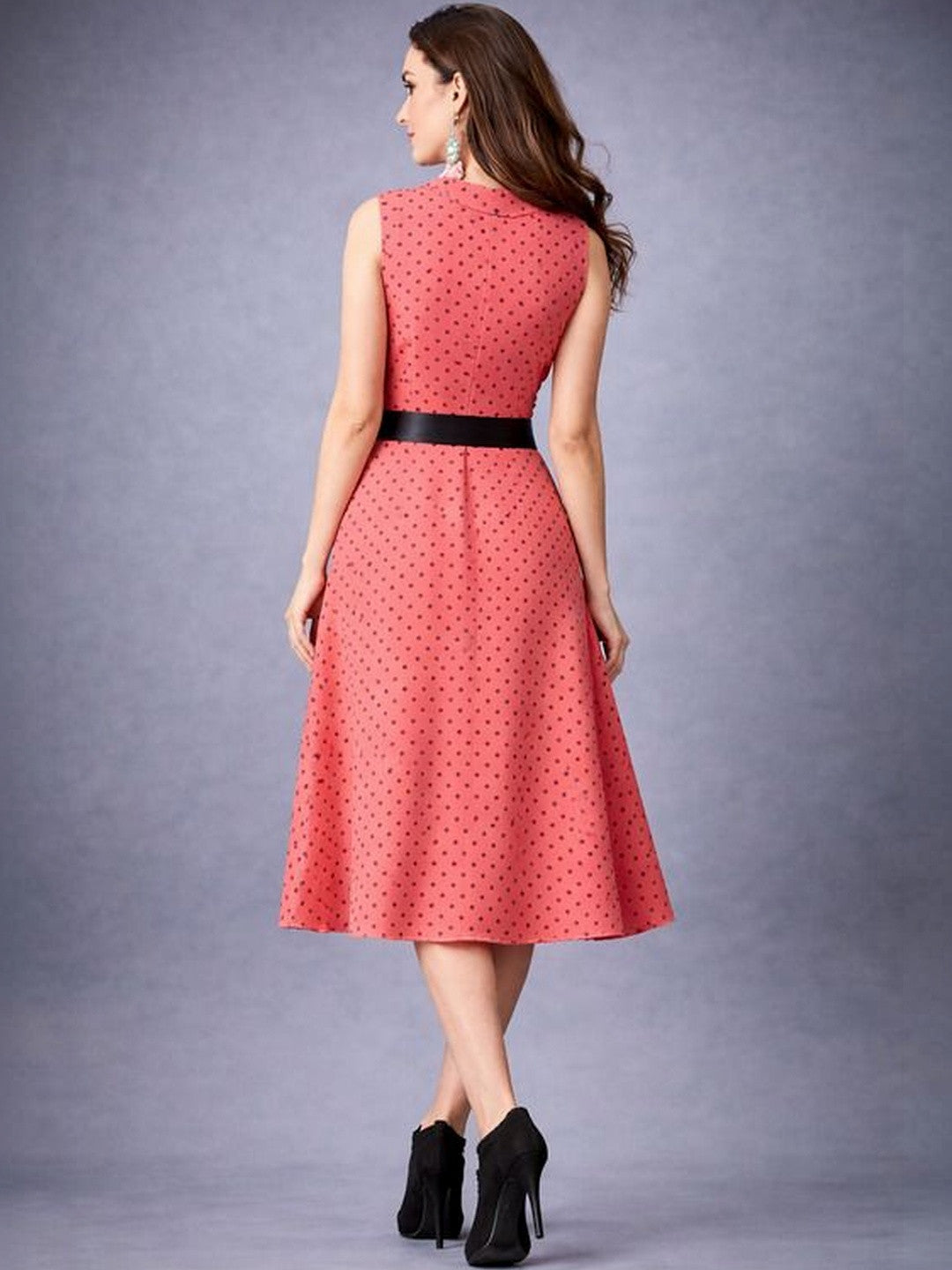 Kotty women printed polka dot midi dress