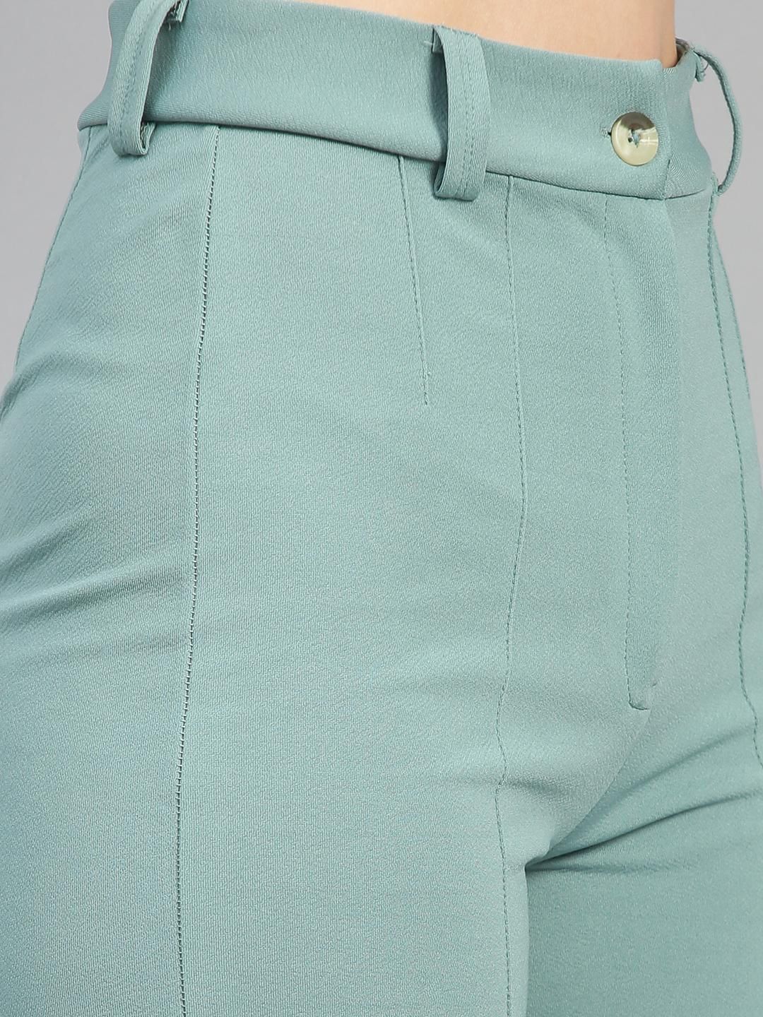 Kotty Women Colourblocked High-Rise Easy Wash Trousers