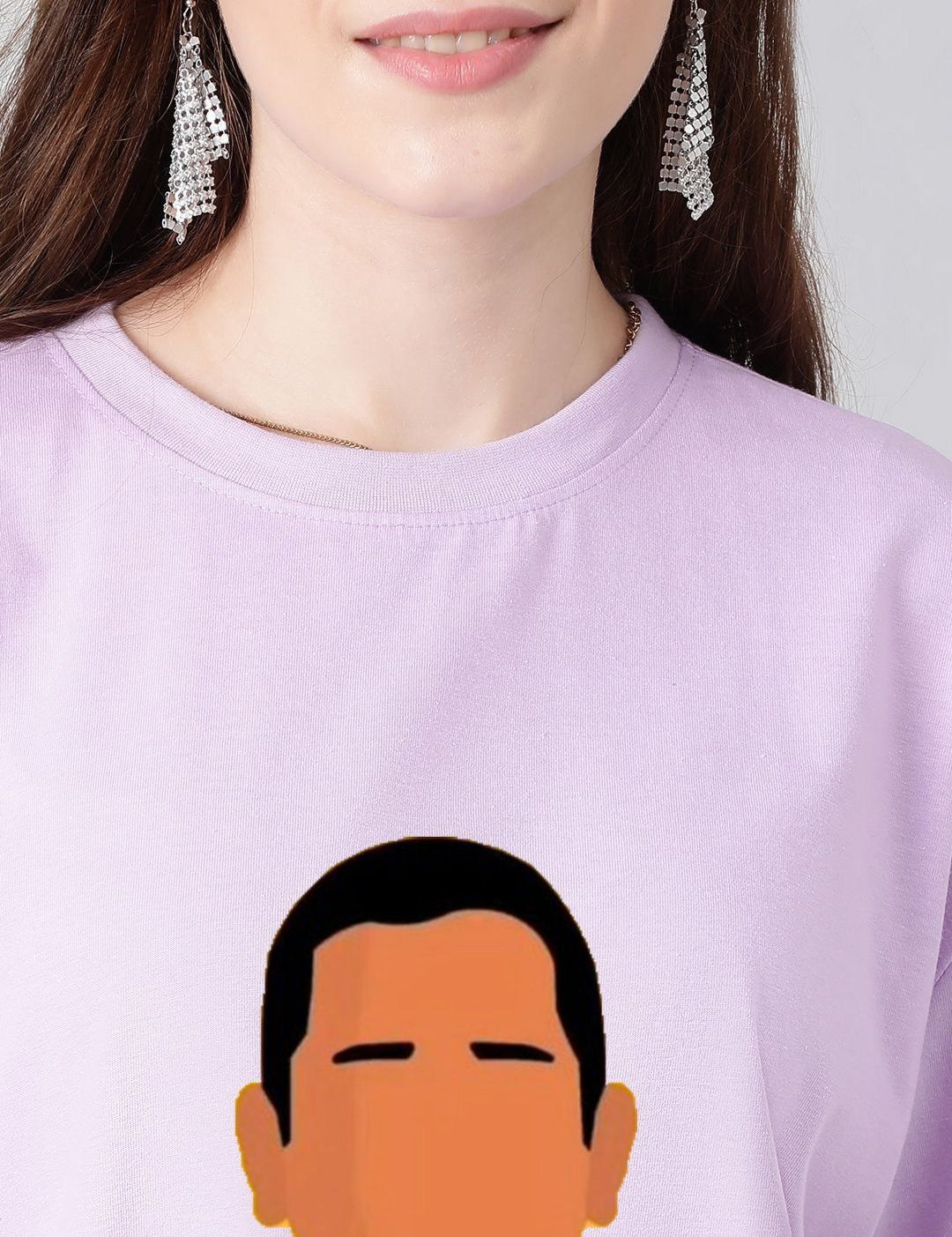 Kotty Women Graphic Printed Round Neck Cotton Oversized T-shirt