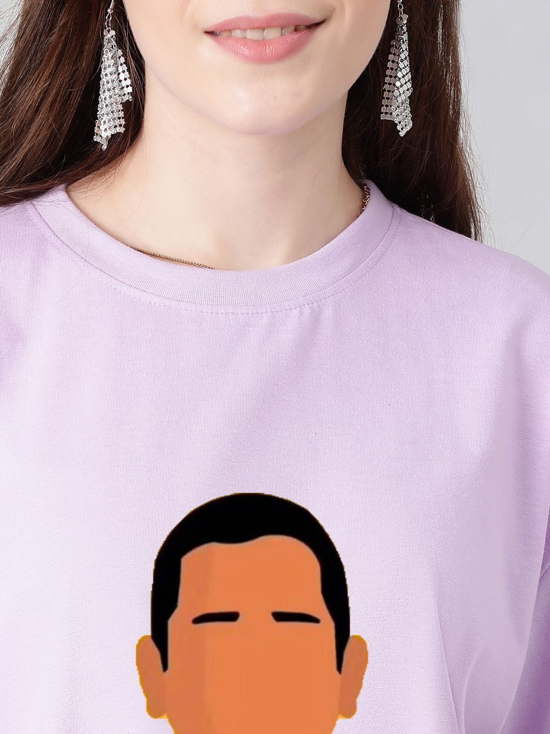 Kotty Women Graphic Printed Round Neck Cotton Oversized T-shirt