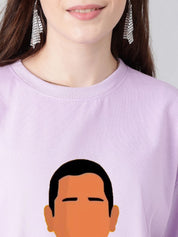 Kotty Women Graphic Printed Round Neck Cotton Oversized T-shirt