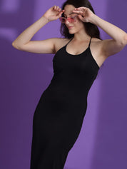 Kotty Women Solid Halter Neck Bodycon Dress