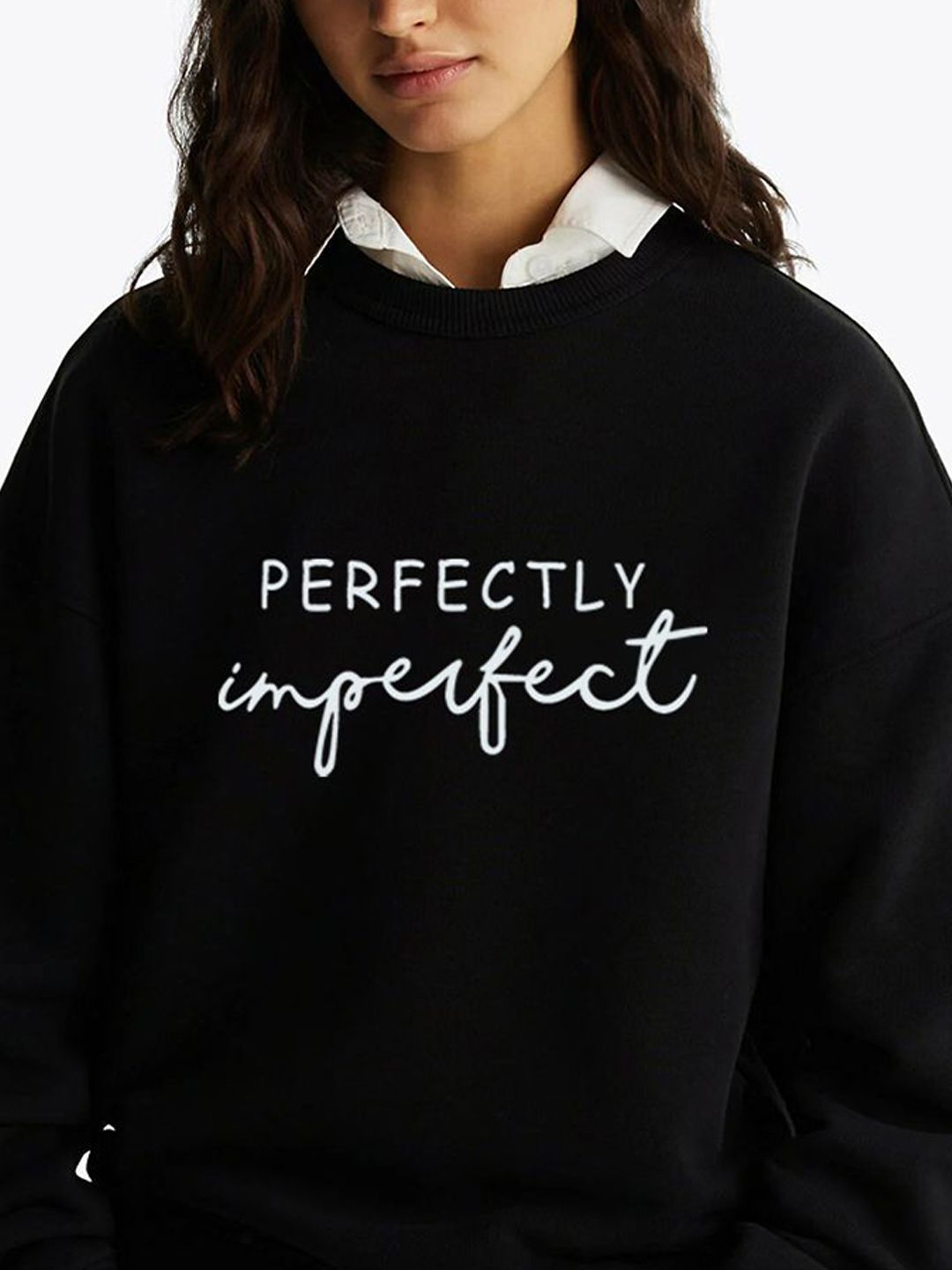 Kotty Women Typography Printed Round Neck Therma-Fit Sweatshirt