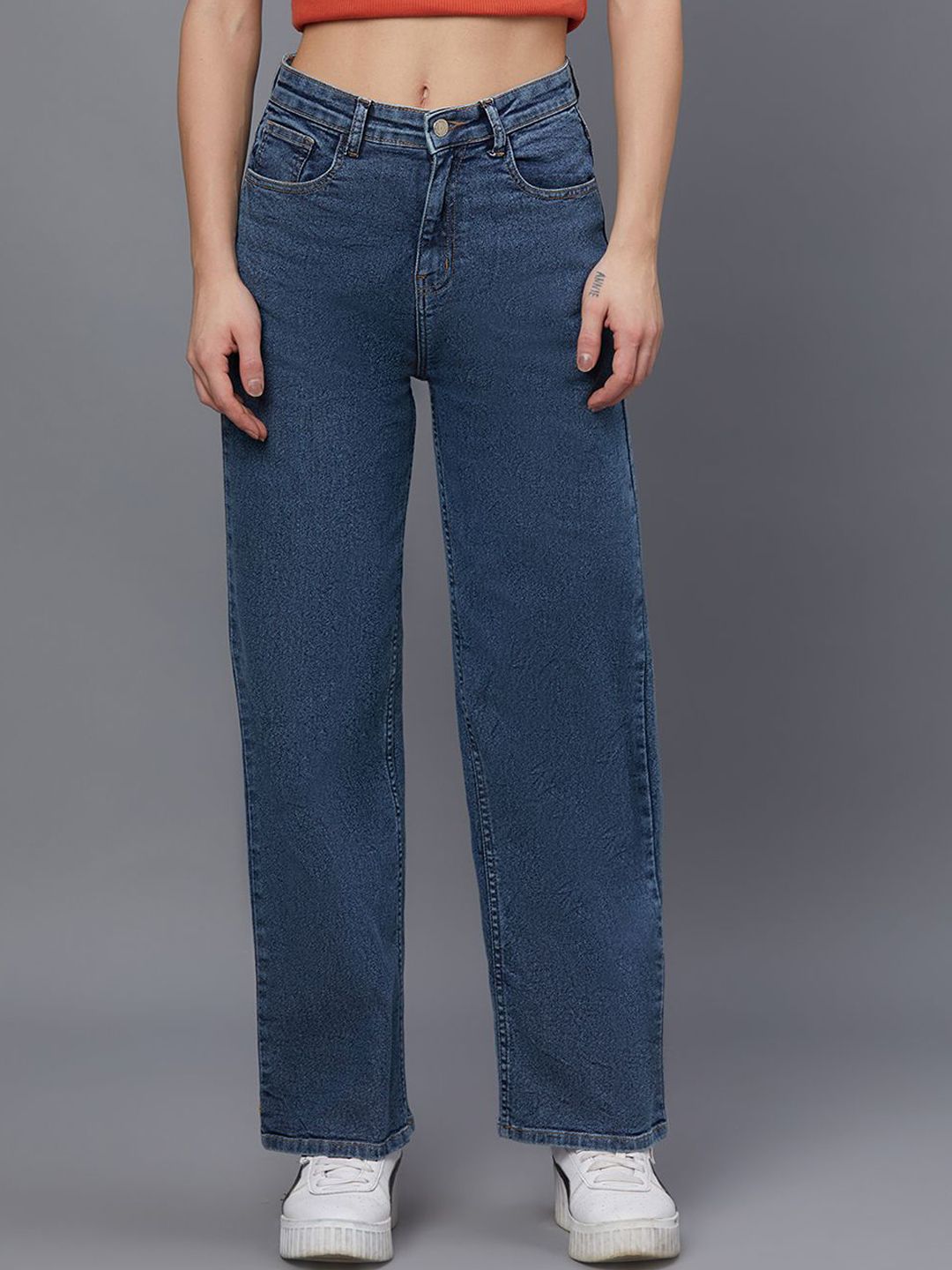 Kotty Women Straight Fit High-Rise Stretchable Jeans