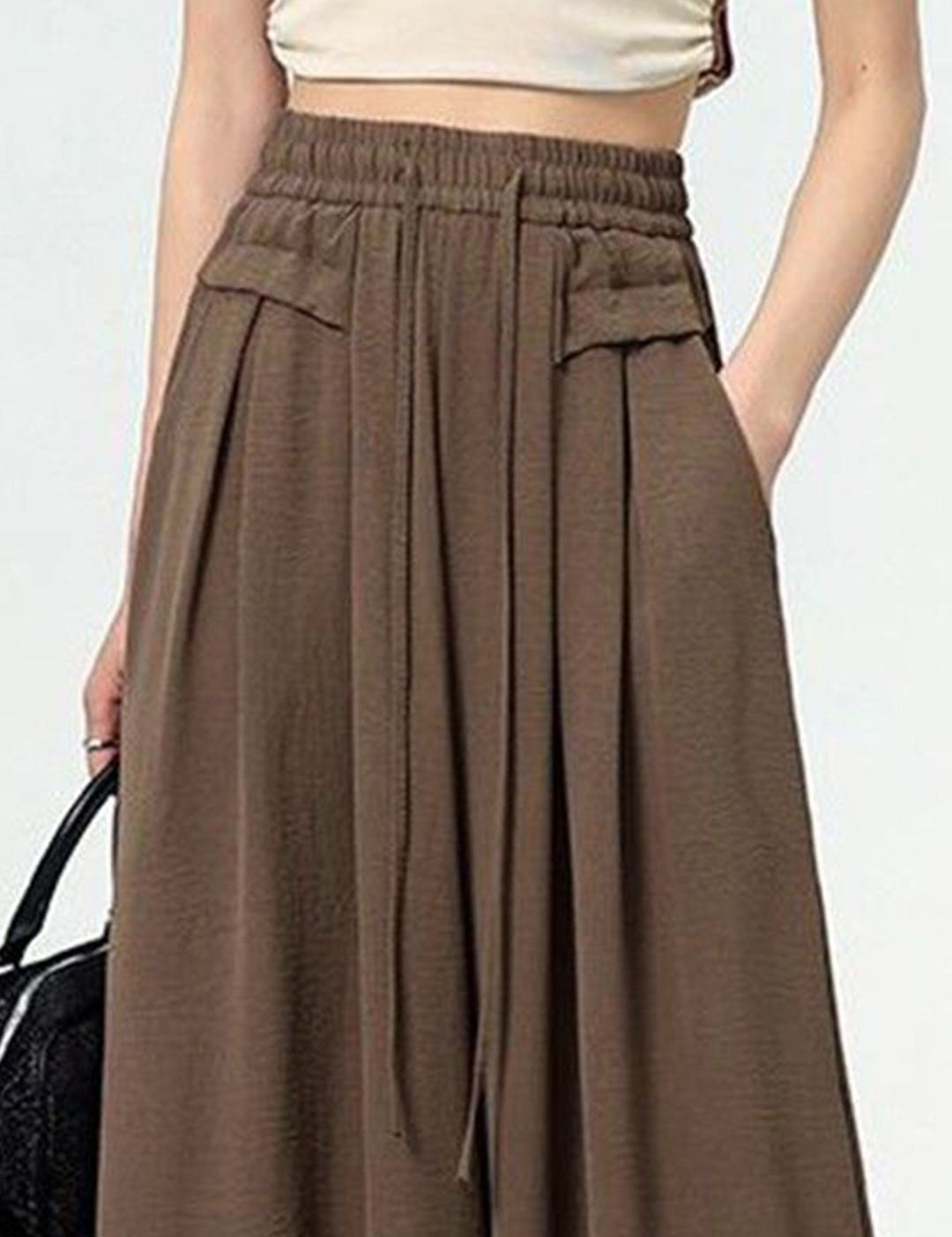 Kotty Women Relaxed Straight Leg High-Rise Pleated Wide Leg Trousers