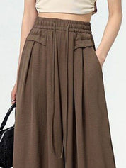 Kotty Women Relaxed Straight Leg High-Rise Pleated Wide Leg Trousers