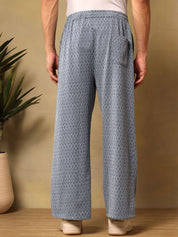 Kotty Men Geometric Printed Relaxed Fit Mid-Rise Trouser