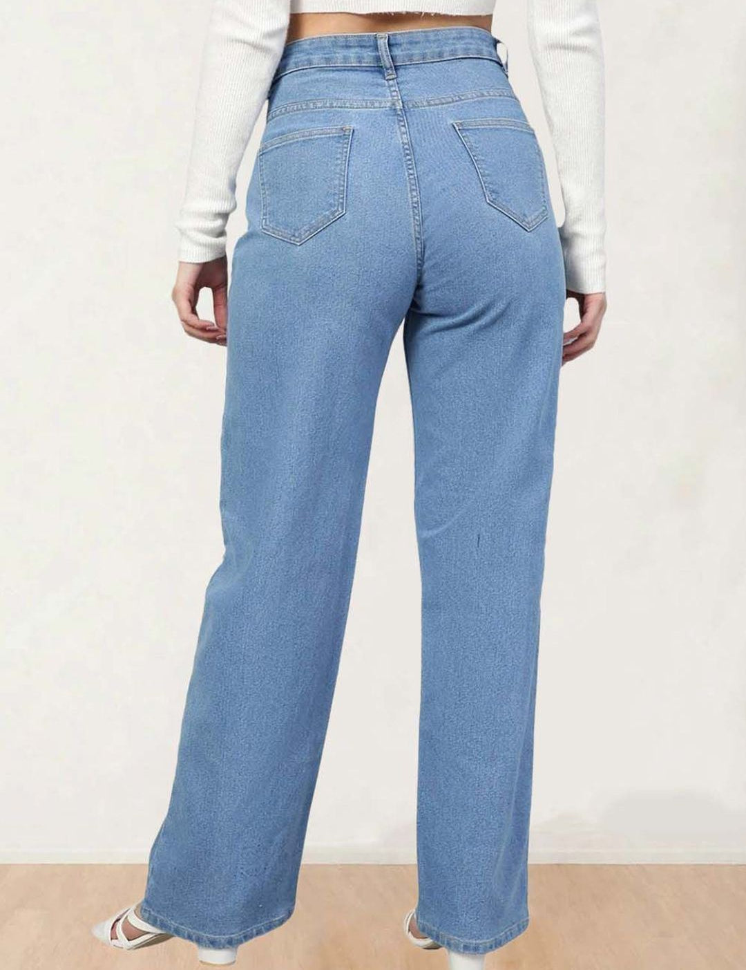 Kotty Women Straight Fit High-Rise Stretchable Jeans