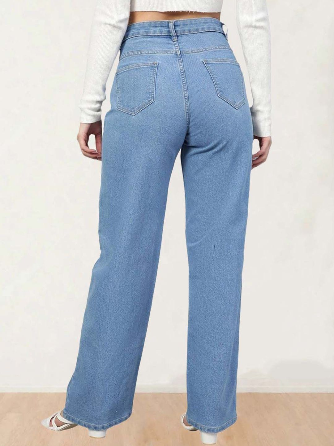 Kotty Women Straight Fit High-Rise Stretchable Jeans