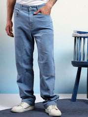 Kotty Men Low-Rise Wrinkle Free Pleated Cargos Trousers