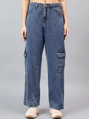 Kotty Women Straight Fit Mid-Rise Cotton Stretchable Jeans