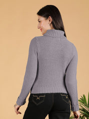 Kotty Women Turtle Neck Crop Pullover